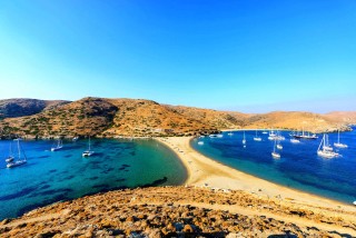 Location Porto Klaras Kolona Beach on kythnos island in the Cyclades