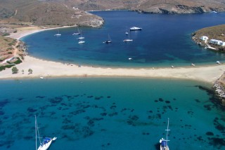 about kythnos porto klaras famous kolona crystal blue beach