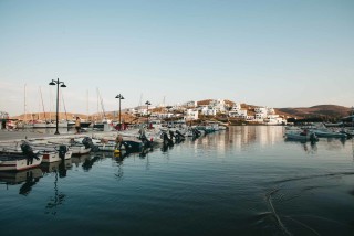 about kythnos porto klaras port in Loutra