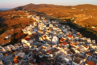 about kythnos porto klaras local Greek village with picturesque houses