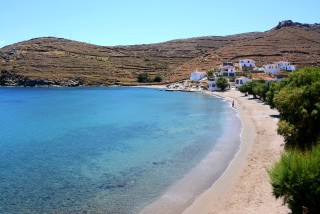 beaches porto klaras amazing blue sea in Kythnos, Cyclades